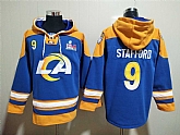 Rams 9 Matthew Stafford Royal Super Bowl LVI All Stitched Sweatshirt Hoodie,baseball caps,new era cap wholesale,wholesale hats